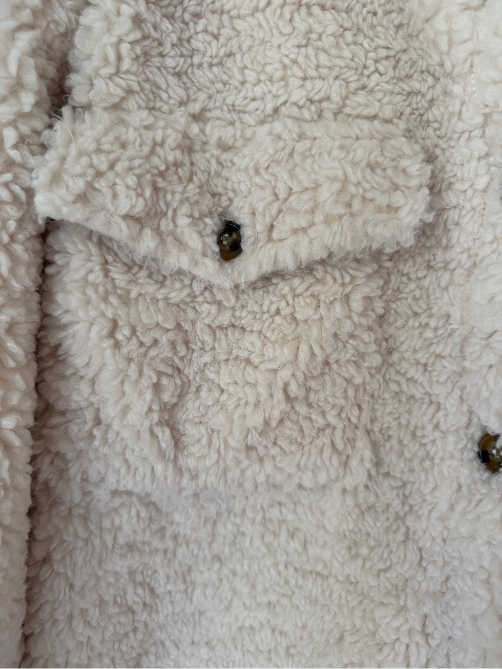 Altar’d State Teddy Sherpa Shacket Jacket Cream Oversized M - Picture 4 of 8